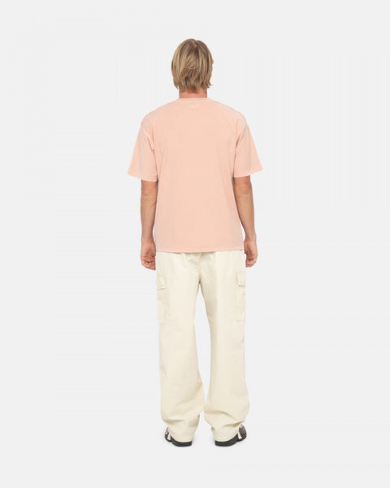 Light Pink Men's Stussy Pig. Dyed Inside Out Crew Tops Philippines | GDK-0387