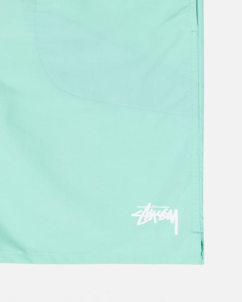 Light Turquoise Men's Stussy Stock Water Short Swimwear Philippines | DVI-6900