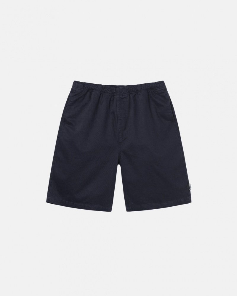 Navy Men\'s Stussy Brushed Beach Shorts Philippines | MZQ-2849