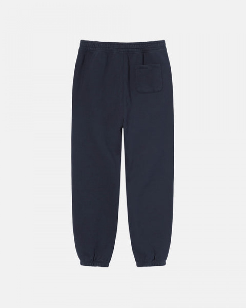 Navy Men's Stussy Overdyed Stock Logo Sweatpants Philippines | NYK-5966