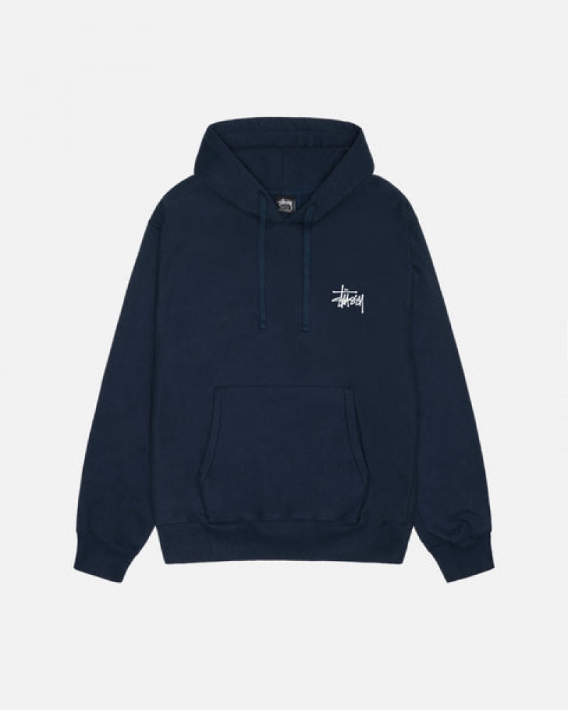 Navy Women's Stussy Basic Stussy Hoodie Philippines | IQP-5801