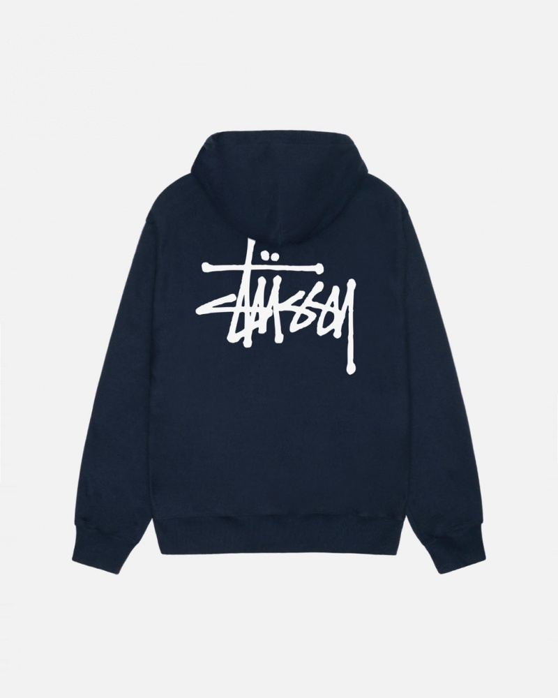 Navy Women\'s Stussy Basic Stussy Hoodie Philippines | IQP-5801