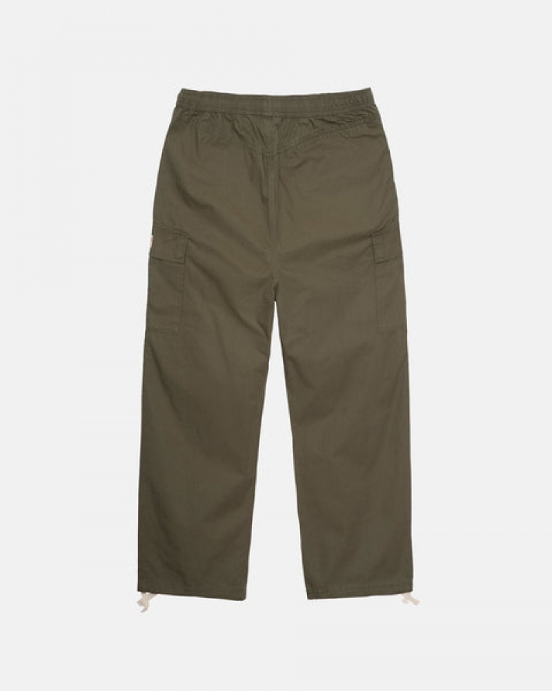 Olive Men's Stussy Ripstop Cargo Beach Pants Philippines | BDV-8988