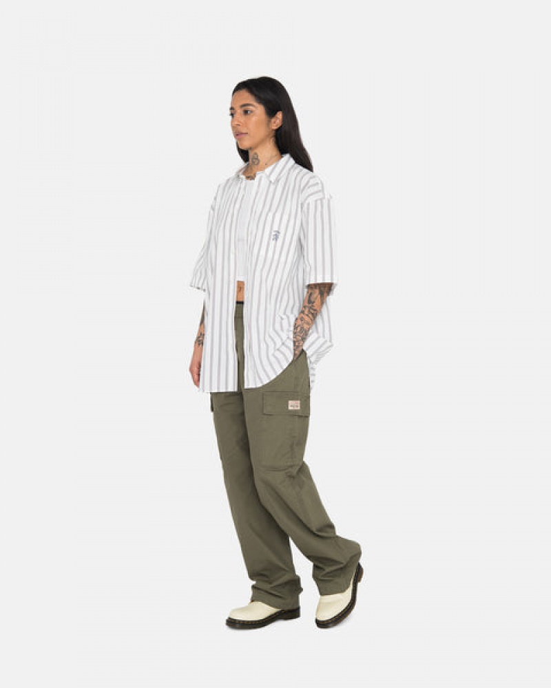 Olive Men's Stussy Ripstop Cargo Beach Pants Philippines | BDV-8988