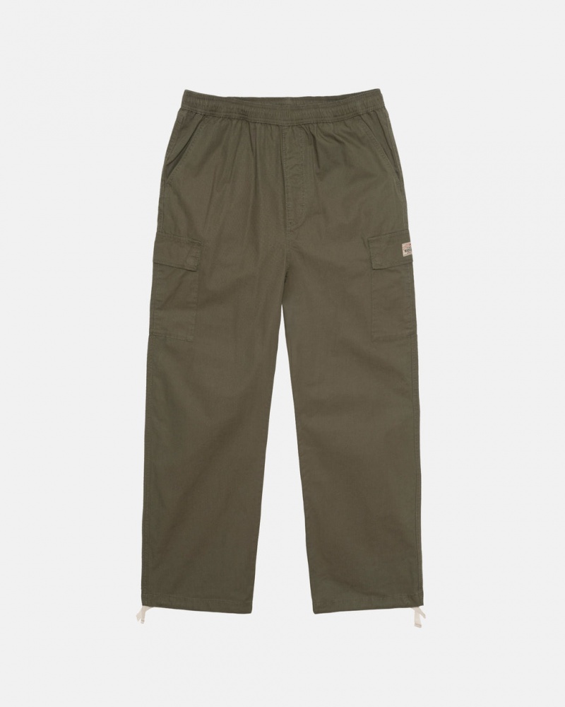 Olive Men\'s Stussy Ripstop Cargo Beach Pants Philippines | BDV-8988