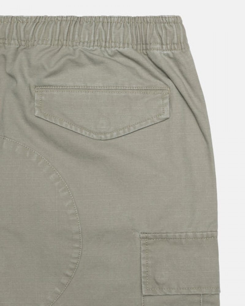 Olive Men's Stussy Ripstop Cargo Beach Shorts Philippines | NOZ-3270