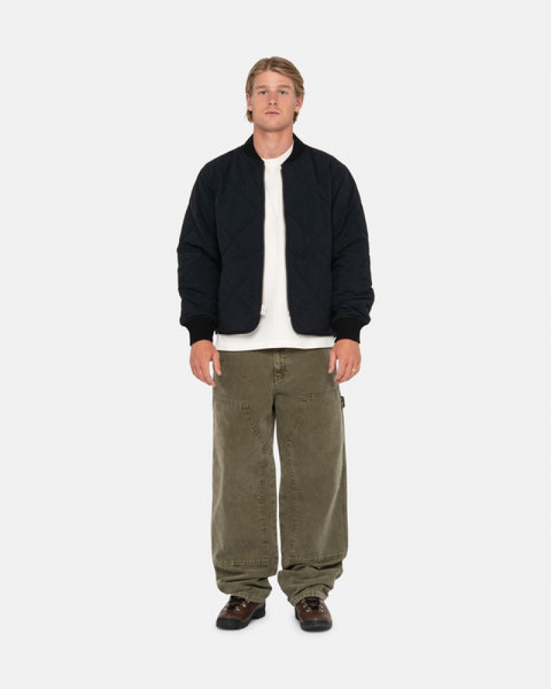 Olive Men's Stussy Work Pant Canvas Pants Philippines | AJO-9534