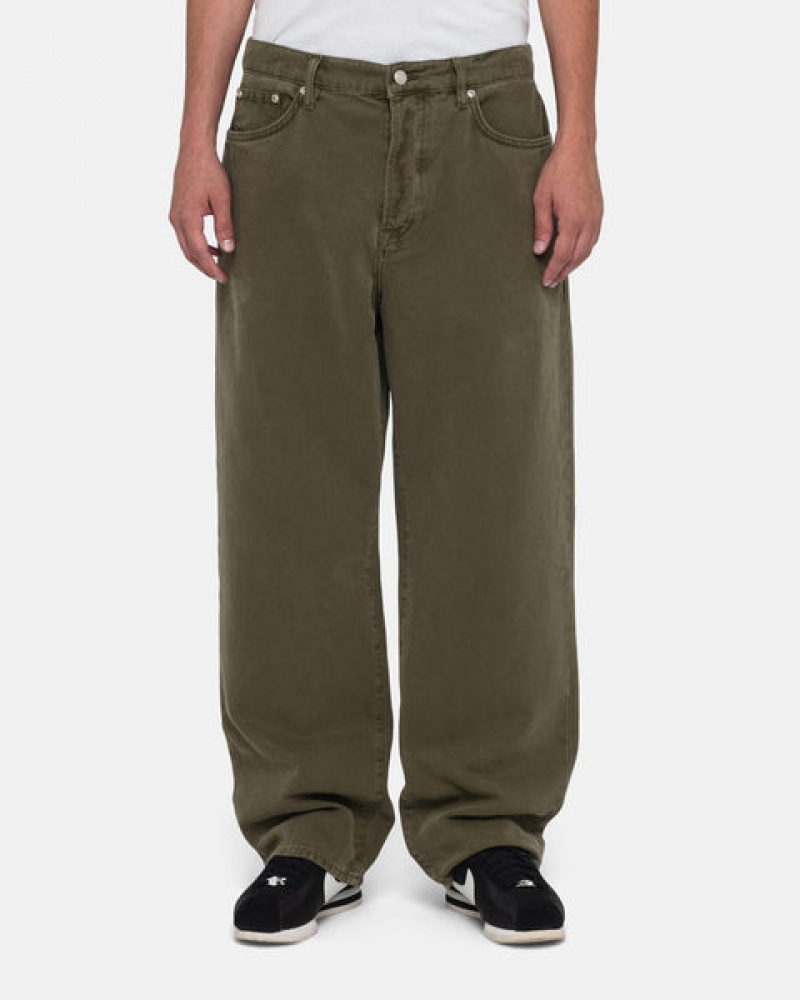 Olive Women's Stussy Big Ol' Jean Washed Canvas Pants Philippines | ZKK-0083