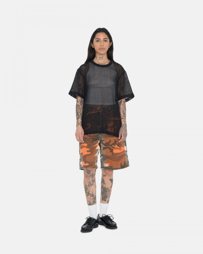 Orange Camo Men's Stussy Spray Dye Big Ol' Shorts Philippines | TVT-6859