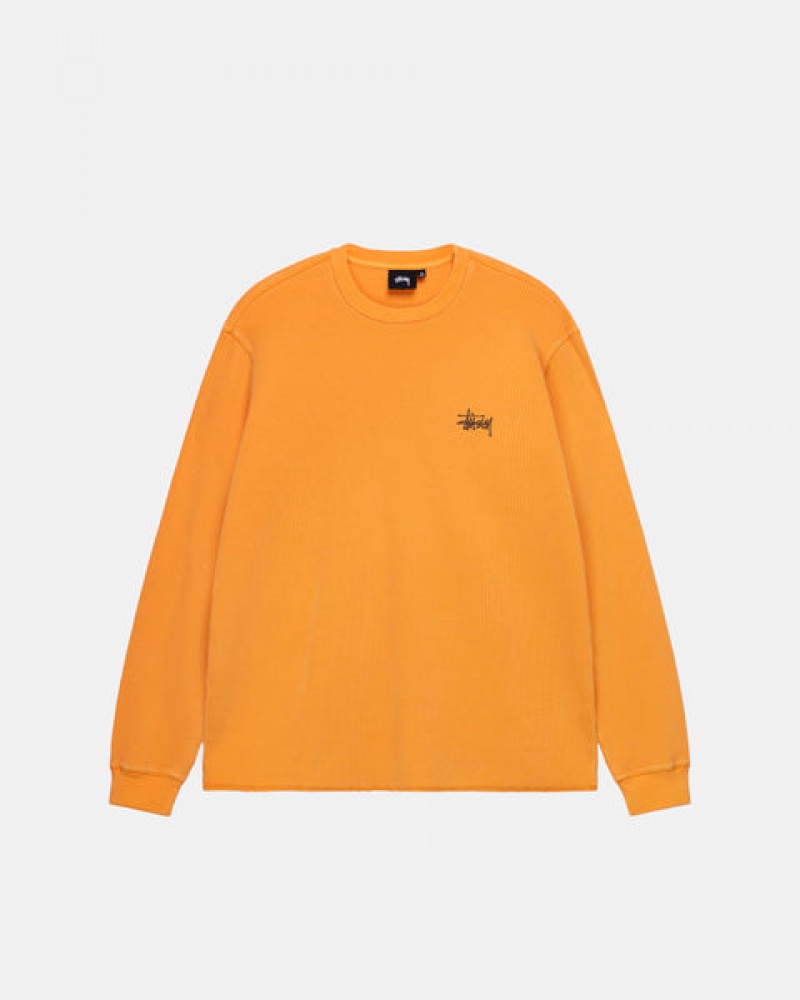 Orange Men's Stussy Basic Stock Ls Thermal Tops Philippines | ZHT-7590