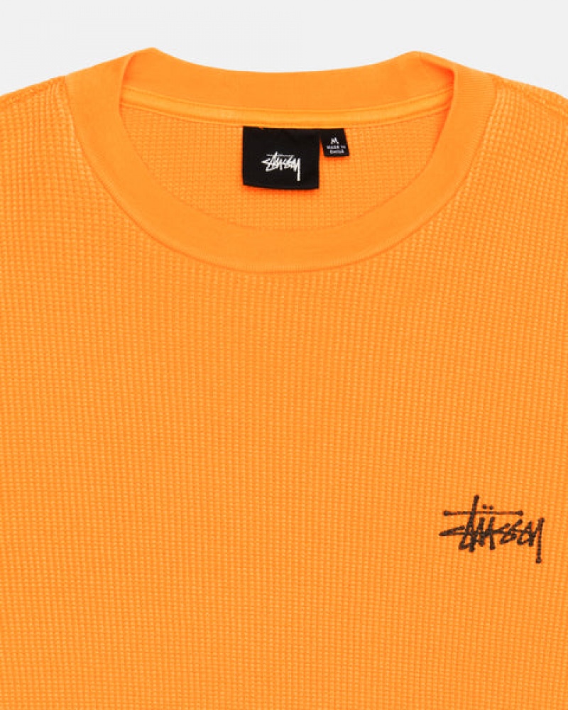 Orange Men's Stussy Basic Stock Ls Thermal Tops Philippines | ZHT-7590