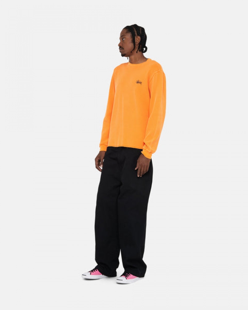 Orange Men's Stussy Basic Stock Ls Thermal Tops Philippines | ZHT-7590