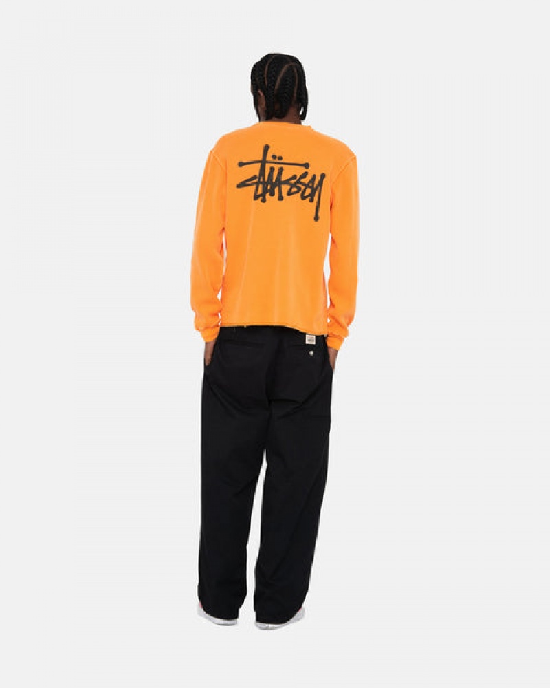 Orange Men's Stussy Basic Stock Ls Thermal Tops Philippines | ZHT-7590