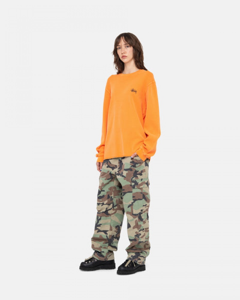 Orange Men's Stussy Basic Stock Ls Thermal Tops Philippines | ZHT-7590