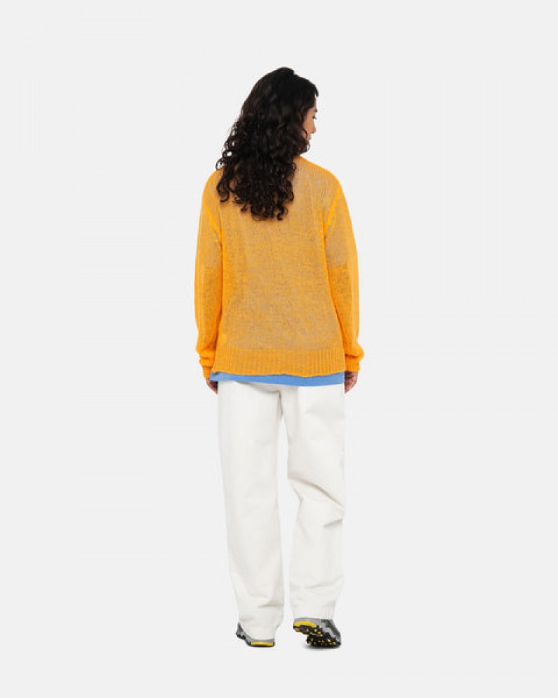 Orange Men's Stussy Loose Knit Sweaters Philippines | WZO-9595