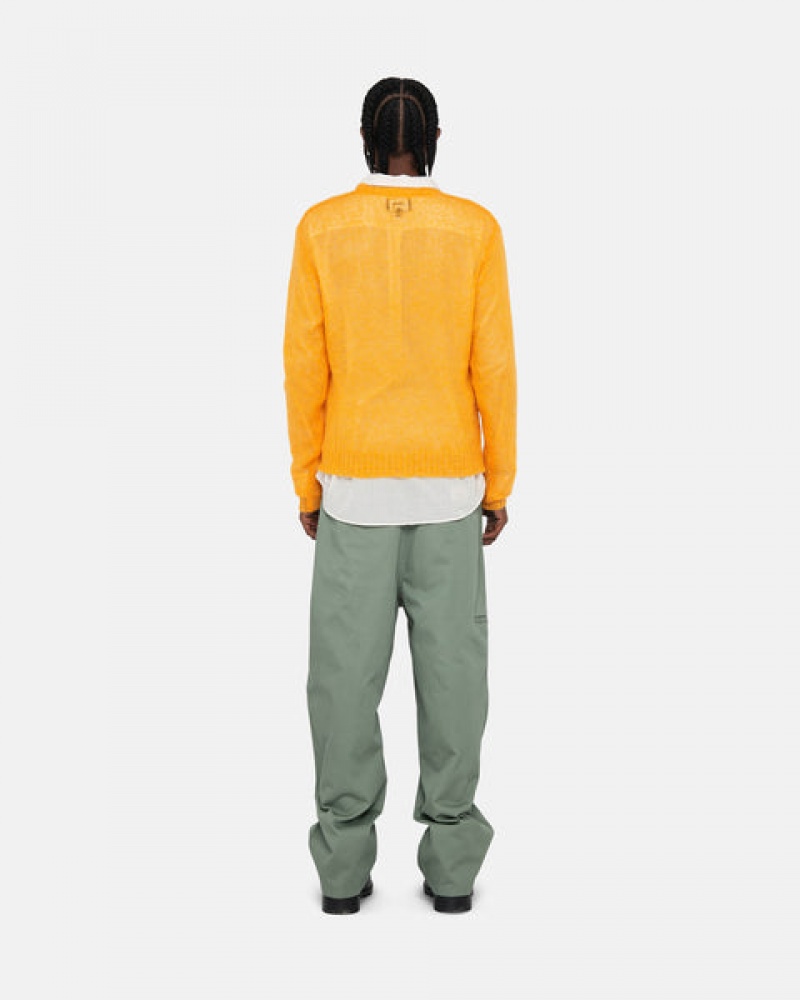 Orange Men's Stussy Loose Knit Sweaters Philippines | WZO-9595