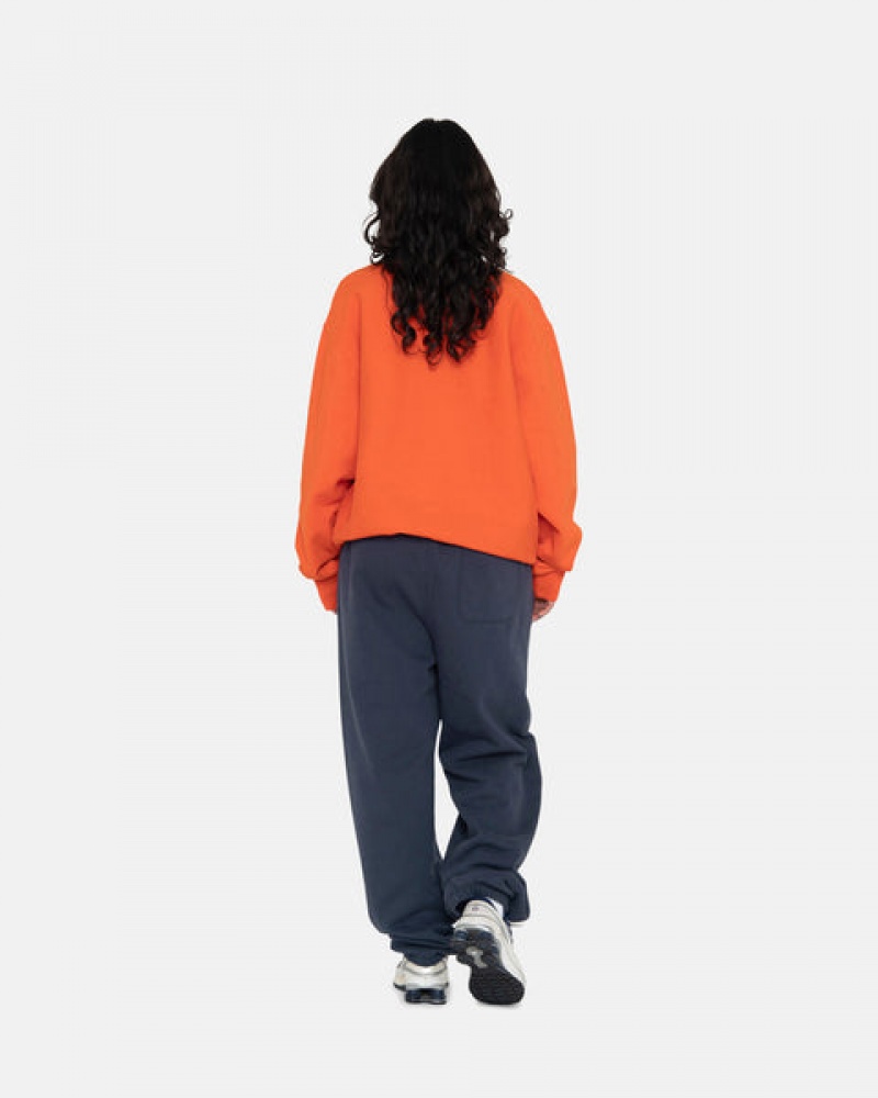 Orange Men's Stussy Overdyed Stock Logo Crew Sweatshirts Philippines | XXZ-7701