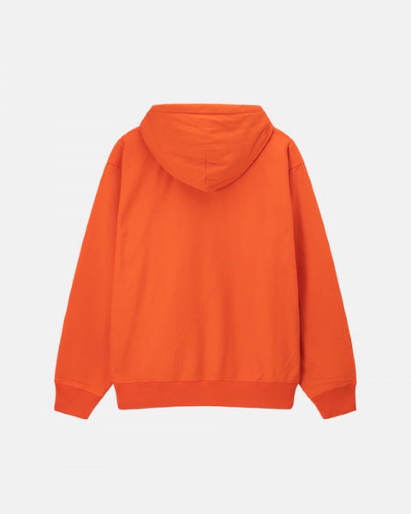 Orange Men's Stussy Overdyed Stock Logo Hoodie Philippines | GZZ-7531