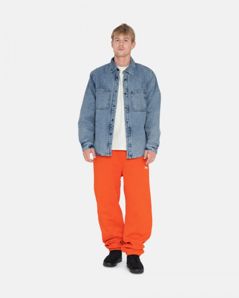 Orange Men's Stussy Overdyed Stock Logo Pant Sweatshirts Philippines | HZU-9832