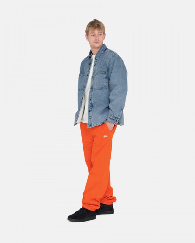 Orange Men's Stussy Overdyed Stock Logo Pant Sweatshirts Philippines | HZU-9832