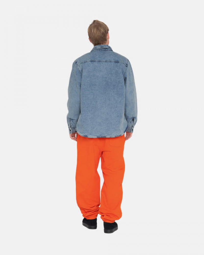 Orange Men's Stussy Overdyed Stock Logo Pant Sweatshirts Philippines | HZU-9832