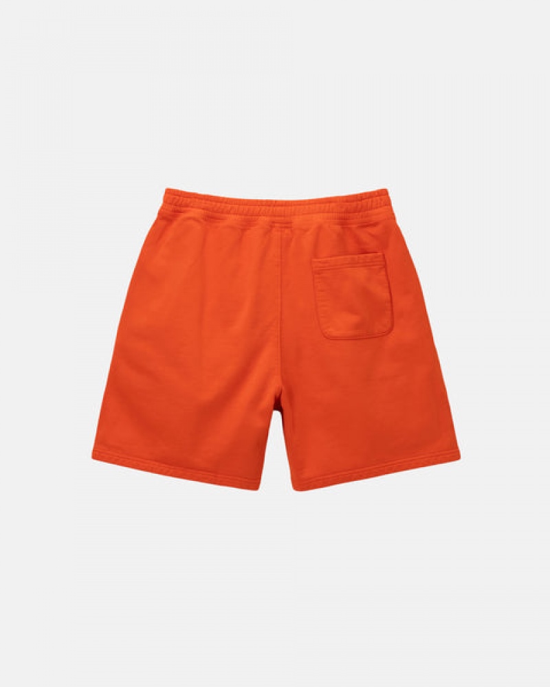 Orange Men's Stussy Overdyed Stock Logo Short Sweatshirts Philippines | NHI-8261