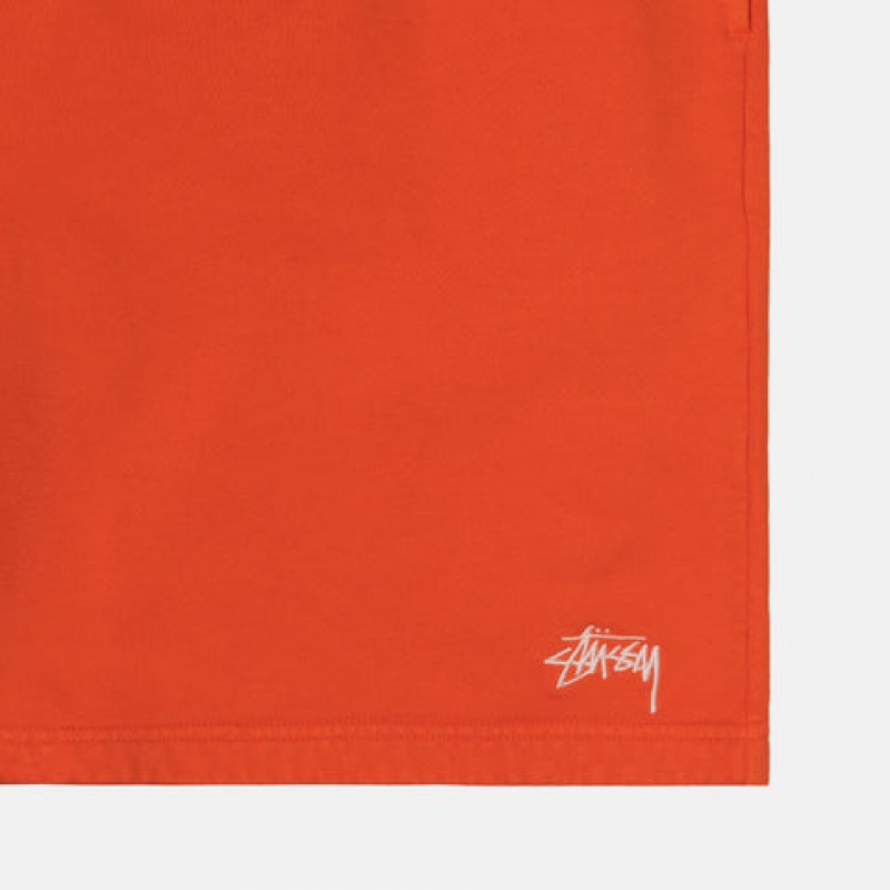 Orange Men's Stussy Overdyed Stock Logo Short Sweatshirts Philippines | NHI-8261