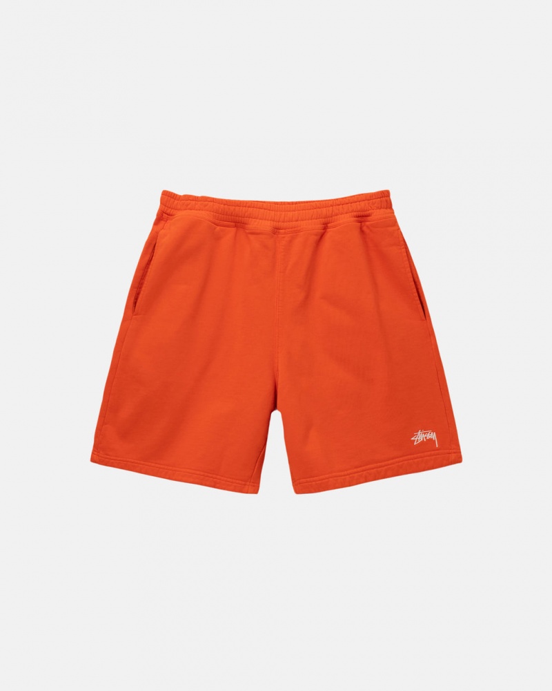 Orange Men\'s Stussy Overdyed Stock Logo Short Sweatshirts Philippines | NHI-8261