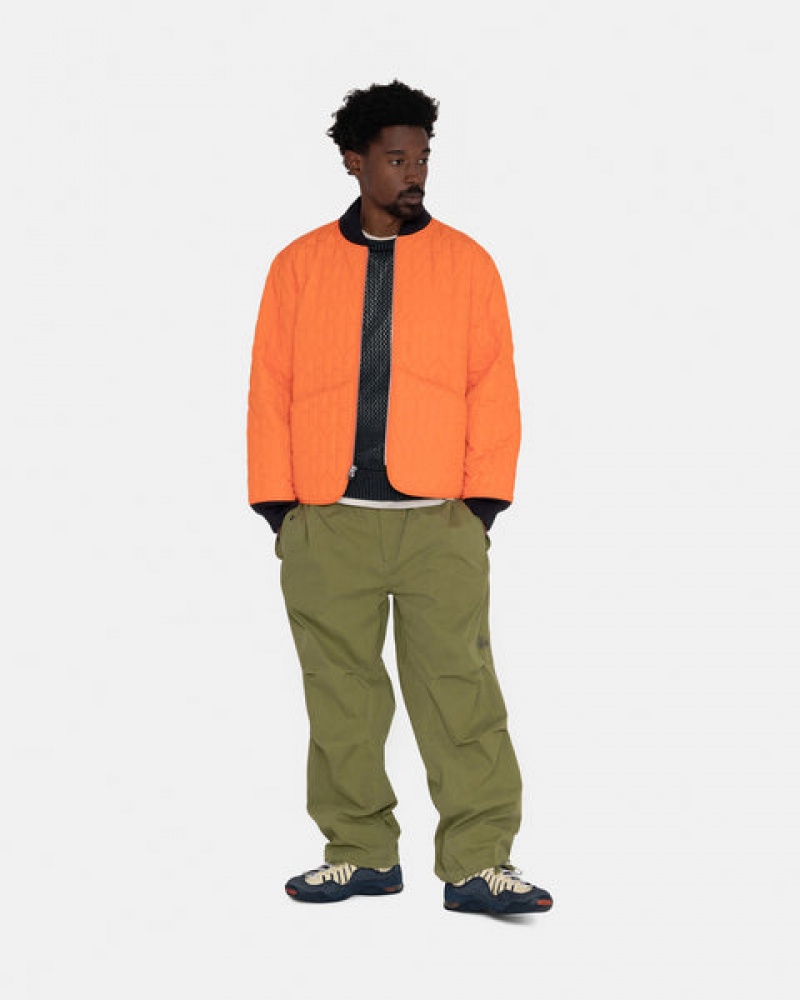 Orange Men's Stussy S Quilted Liner Jackets Philippines | RBT-7045