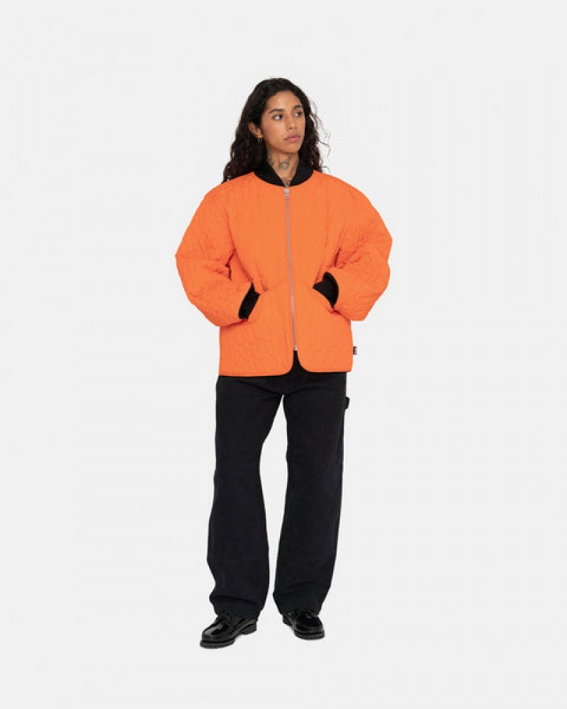 Orange Men's Stussy S Quilted Liner Jackets Philippines | RBT-7045