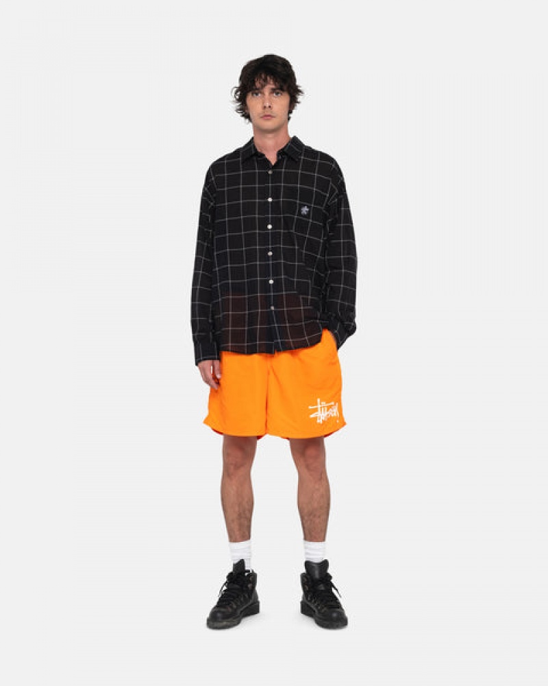 Orange Men's Stussy Water Short Big Basic Shorts Philippines | EBK-9640