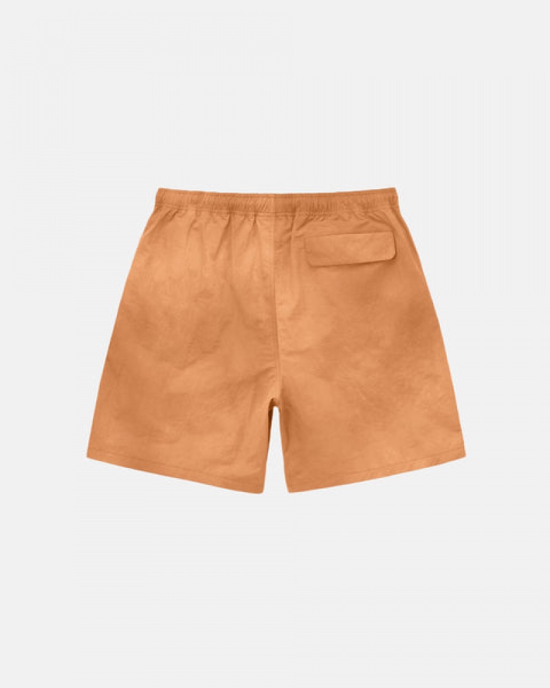 Orange Men's Stussy Wave Dye Nylon Shorts Philippines | WST-3973