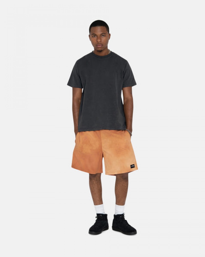 Orange Men's Stussy Wave Dye Nylon Shorts Philippines | WST-3973