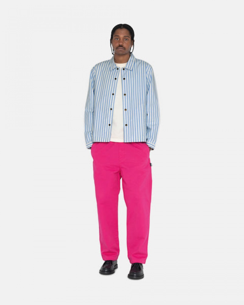 Pink Men's Stussy Brushed Beach Pants Philippines | UDY-0670