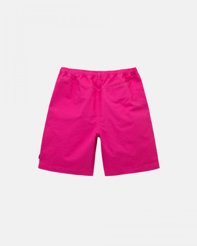 Pink Men's Stussy Brushed Beach Shorts Philippines | CNC-6878