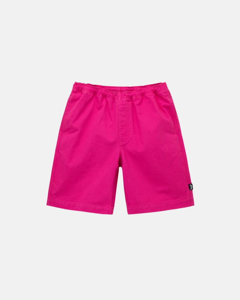 Pink Men\'s Stussy Brushed Beach Shorts Philippines | CNC-6878