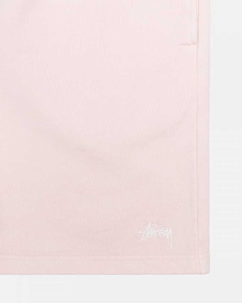 Pink Men's Stussy Overdyed Stock Logo Shorts Philippines | MZL-2564