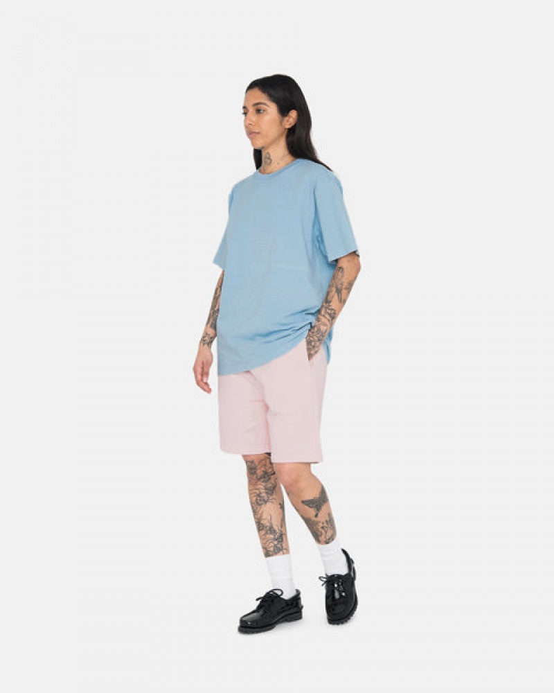 Pink Men's Stussy Overdyed Stock Logo Shorts Philippines | MZL-2564