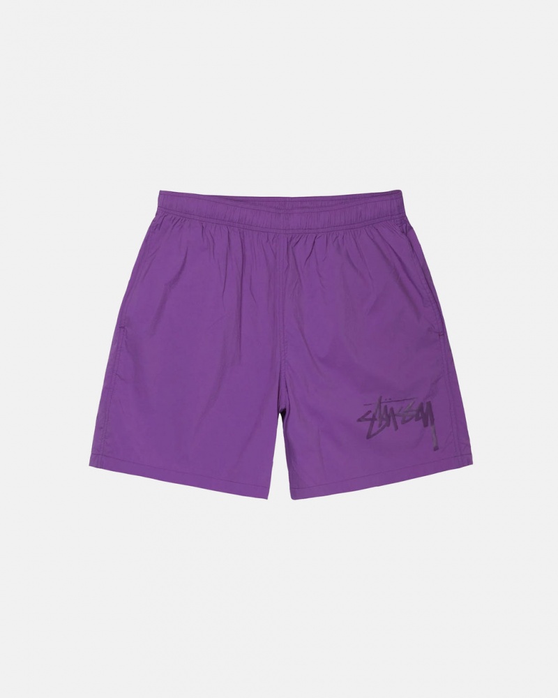 Purple Men\'s Stussy Big Stock Nylon Shorts Philippines | YMT-2689