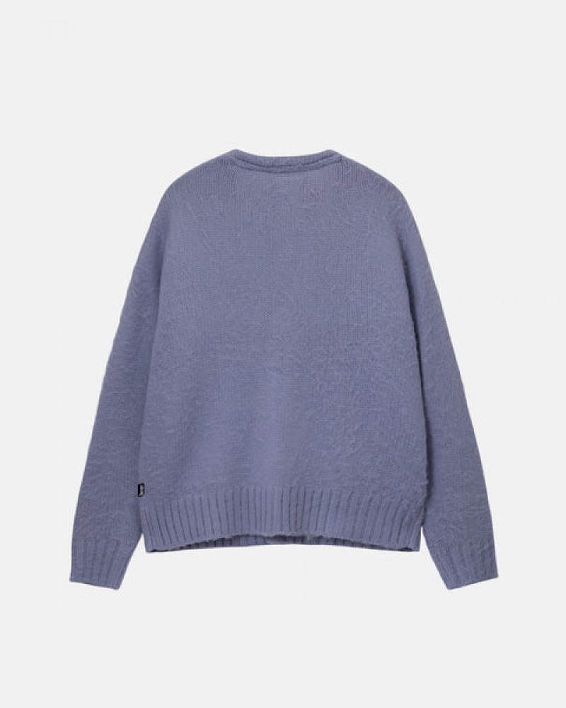 Purple Men's Stussy Brushed Cardigan Sweaters Philippines | JHW-8162