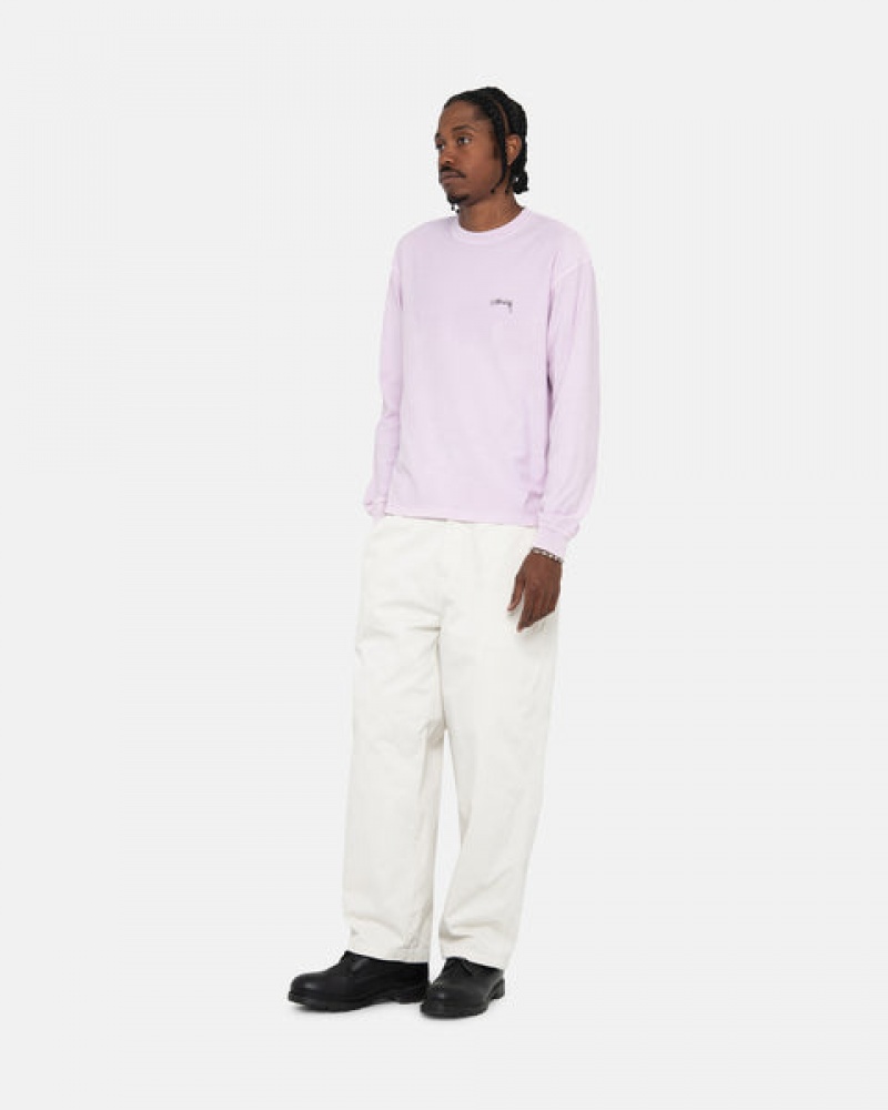 Purple Men's Stussy Lazy Ls Tees Philippines | JWP-5756