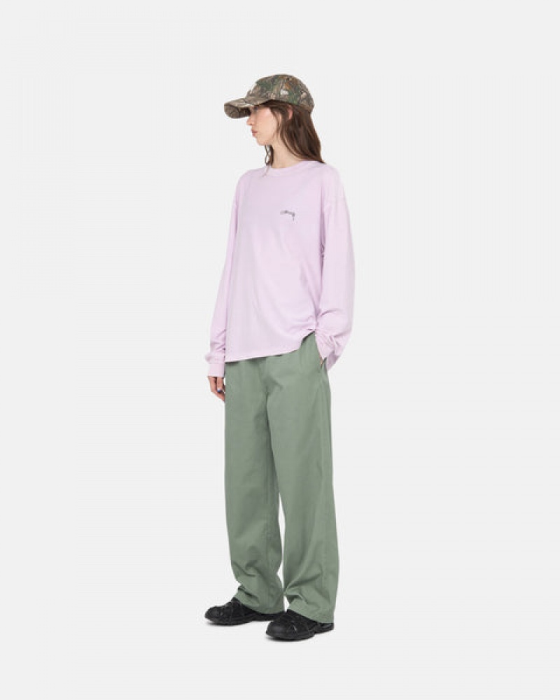 Purple Men's Stussy Lazy Ls Tees Philippines | JWP-5756