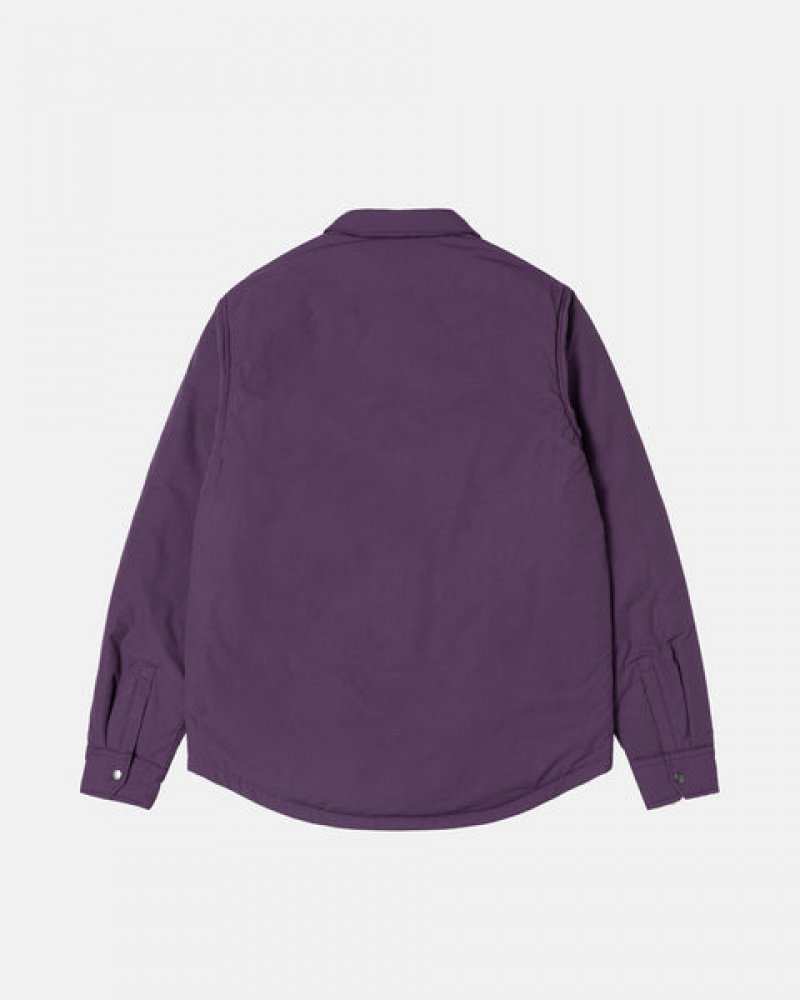 Purple Men's Stussy Padded Tech Over Shirt Jackets Philippines | MMI-1066