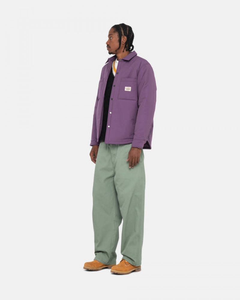 Purple Men's Stussy Padded Tech Over Shirt Jackets Philippines | MMI-1066