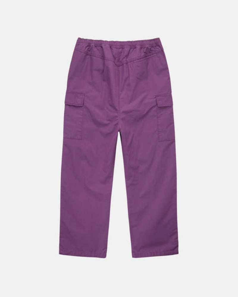 Purple Men's Stussy Ripstop Cargo Beach Pants Philippines | KMM-2460