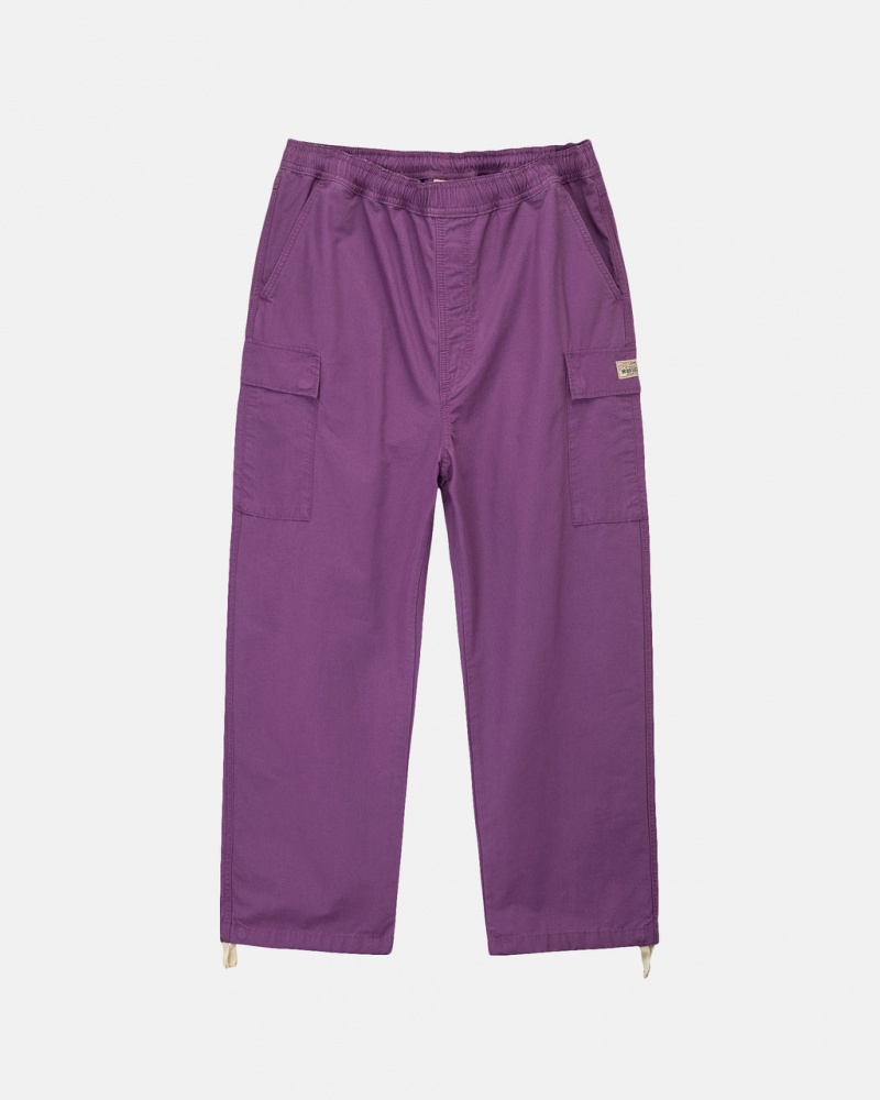 Purple Men\'s Stussy Ripstop Cargo Beach Pants Philippines | KMM-2460