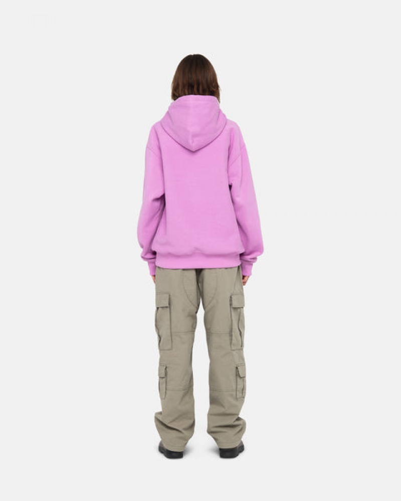 Purple Men's Stussy Stock Logo Hood Sweatshirts Philippines | EES-9264