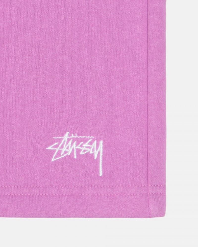 Purple Men's Stussy Stock Logo Sweatshorts Philippines | VSI-1586