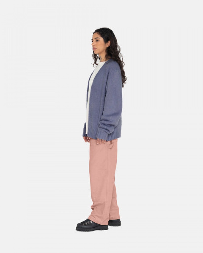 Purple Women's Stussy Brushed Cardigan Sweaters Philippines | KTY-5913