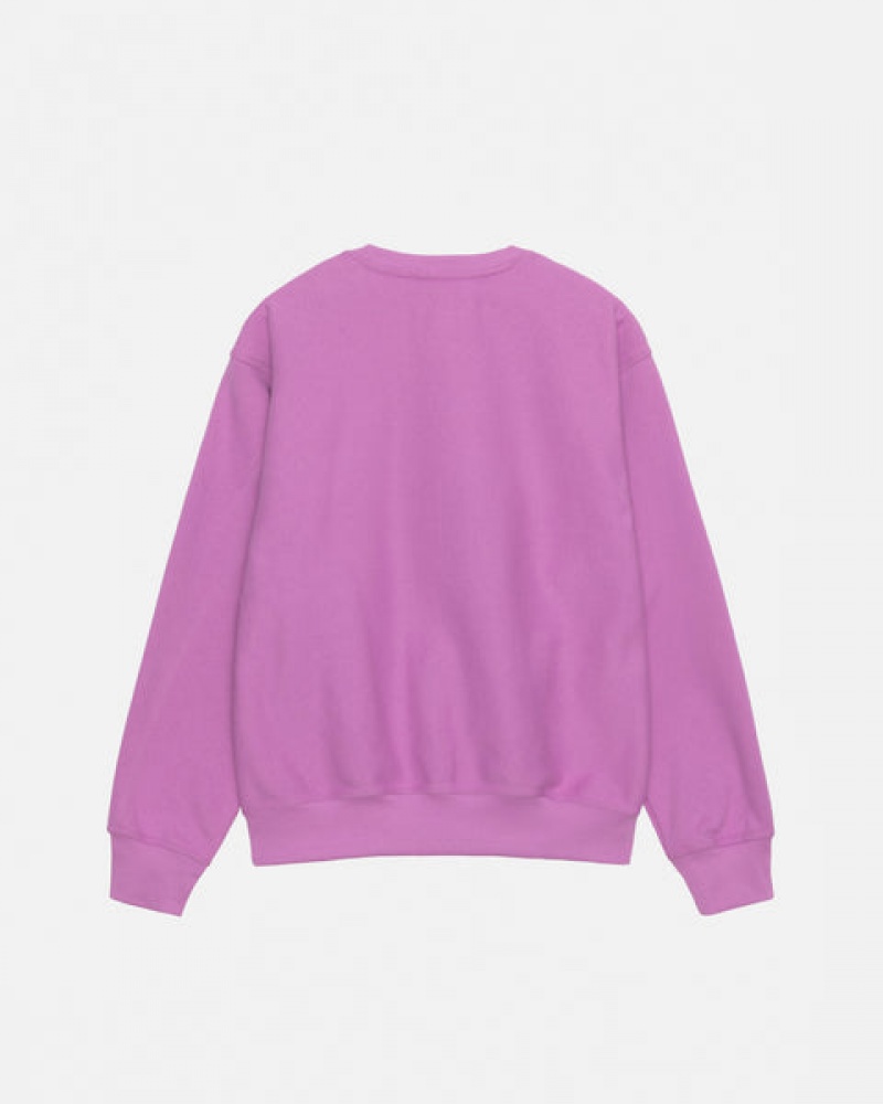 Purple Women's Stussy Stock Logo Crew Sweatshirts Philippines | MPK-7087